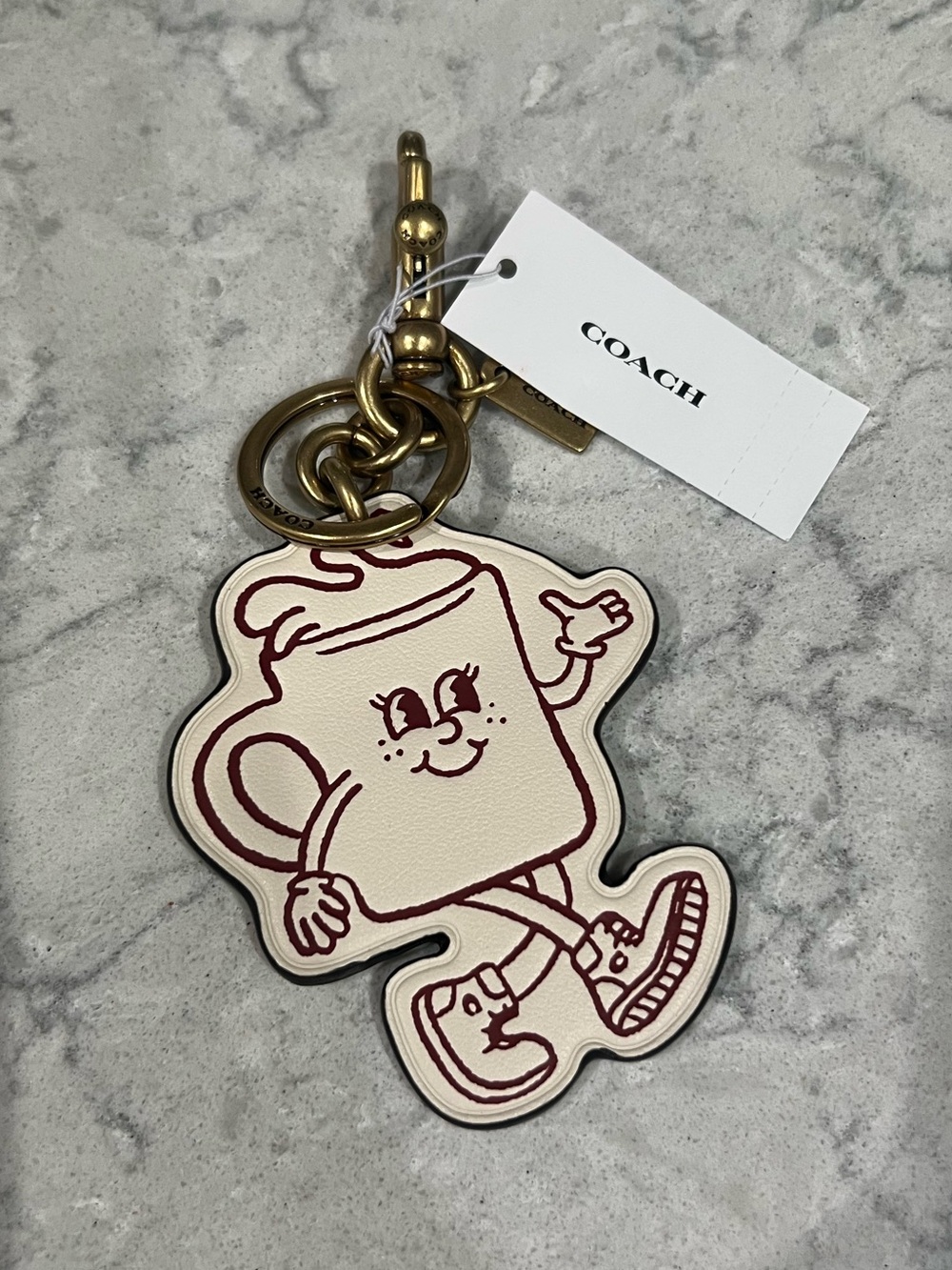 NWT Coach Coffee Shop Lil Miss Jo Keychain Bag Charm